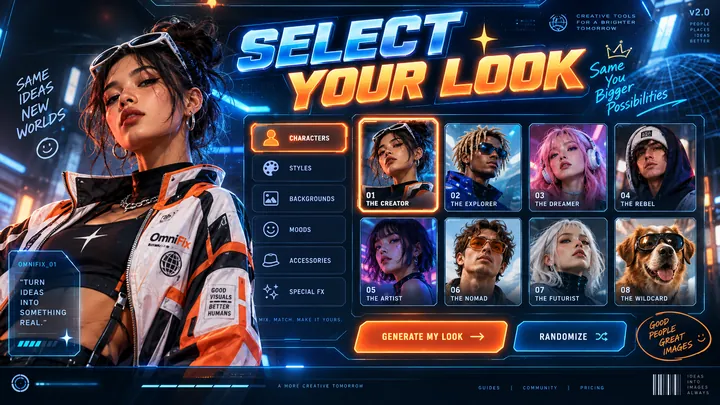Pantalla de selección de personaje de un videojuego
